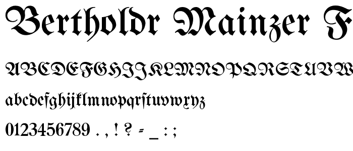 Bertholdr Mainzer Fraktur font